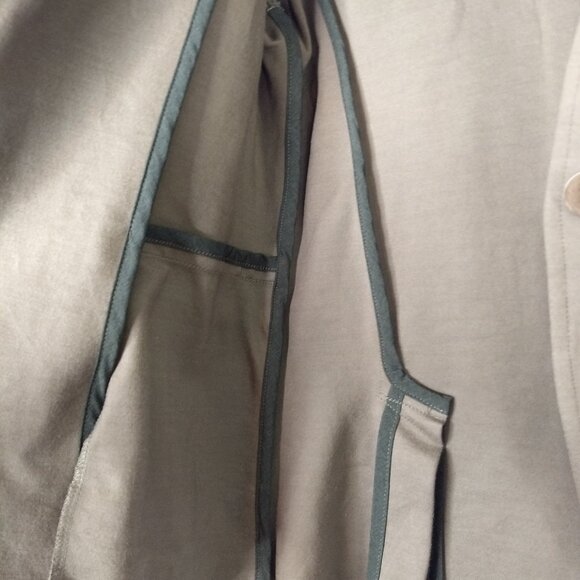 Betabrand Gray Ponte Knit Work Active Thumb Holes Blazer Jacket Stretch Medium - Picture 5 of 14